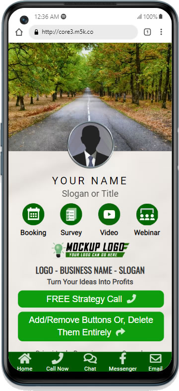 PWA - Digital Business Card With Green Buttons