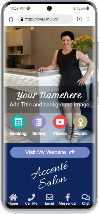 PWA - Salon Business Card In Blue