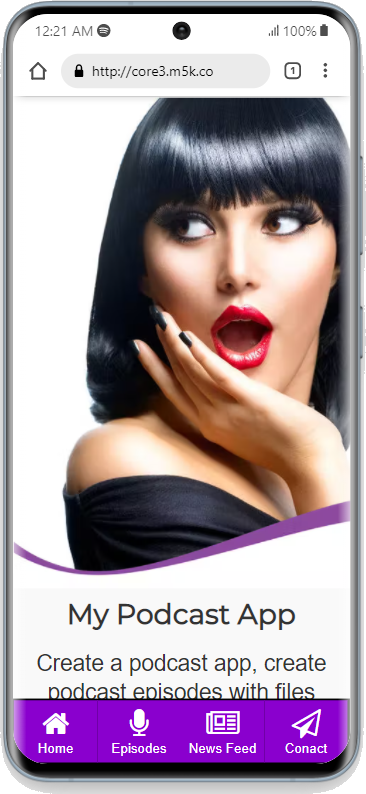 Large Profile Image Curved Border Purple