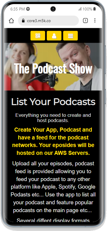 Podcast Yellow W/ Dark Background