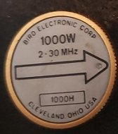 Bird Elements/Plugs for the 43 Watt Meter - 1000H  2-30 MHz	1000Watts
