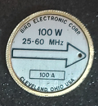 Bird Elements/Plugs for the 43 Watt Meter -100A	 25-60 MHz	100Watts