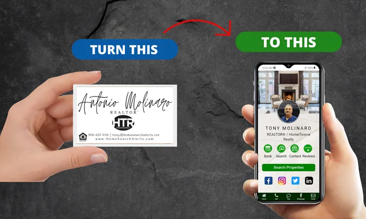 electronic business card and website