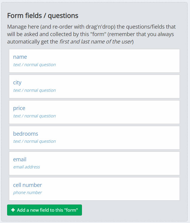 create chatbot forms