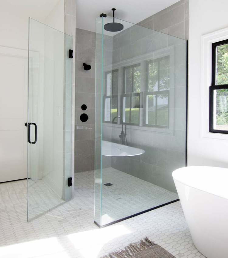 Solace Showers custom tile shower