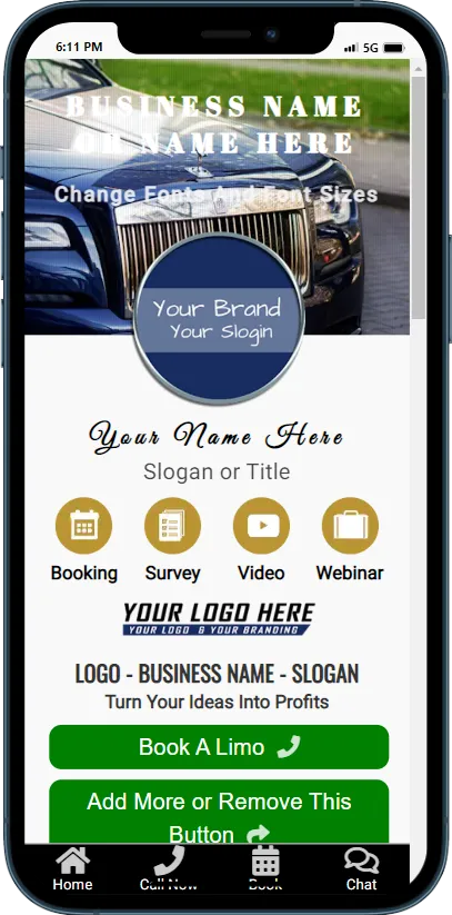 Digital Business Card Car Rental