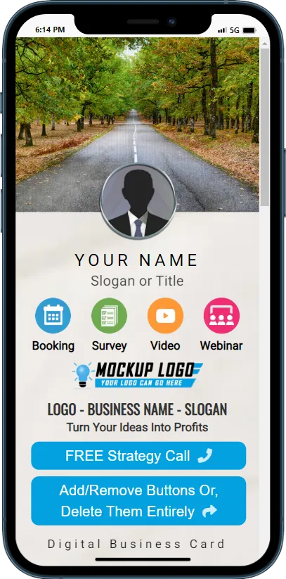 Digital Business Card Multi-Color Buttons