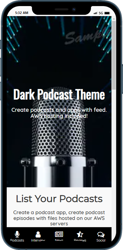 Podcast Teal Buttons