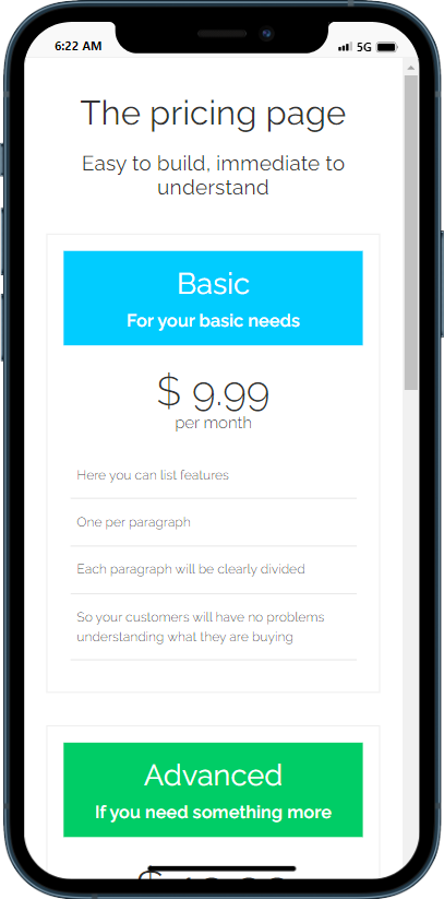 Pricing Page