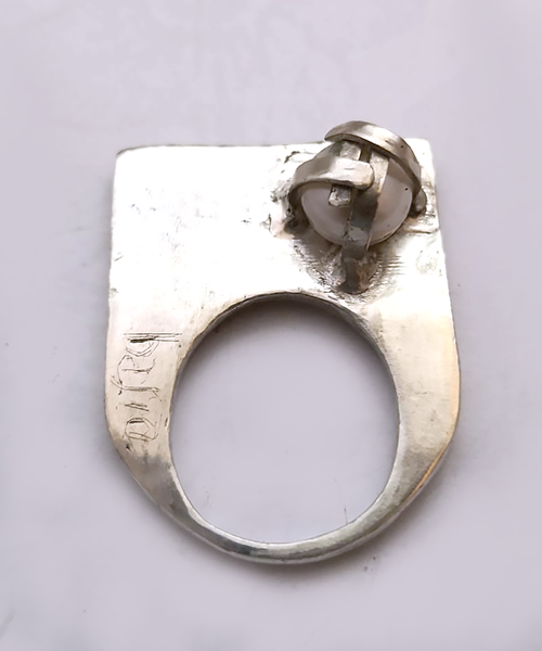 anello in argento con perla