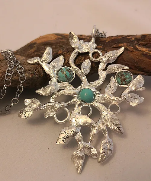 Ciondolo in argento con turchese