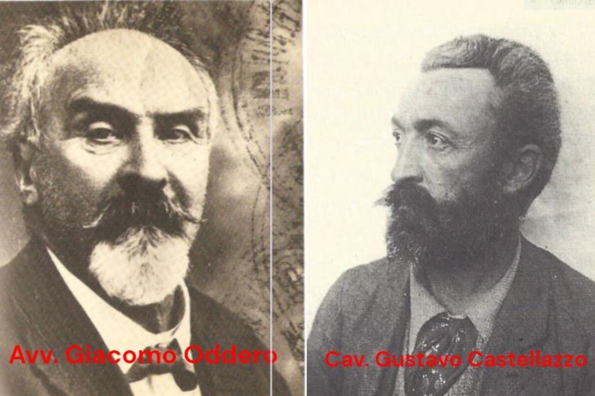 Il fondatore dell'Unione Agricola avv. Giacomo Oddero ed il Cav. Gustavo Castellazzo a lungo esponente di rilievo del sodalizio