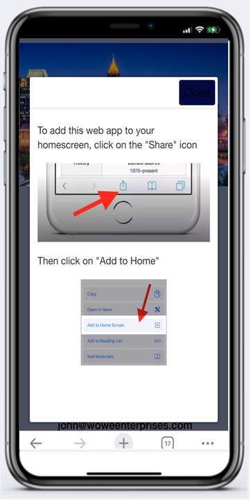 3. Add to Homescreen
