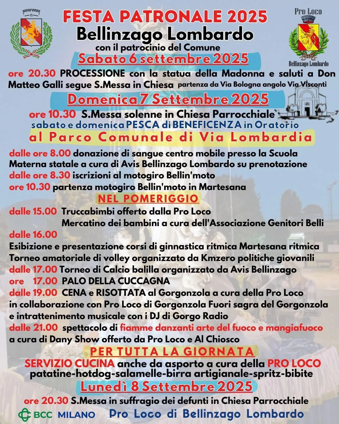 Domenica 7 settembre Bellinzago Lombardo MI.